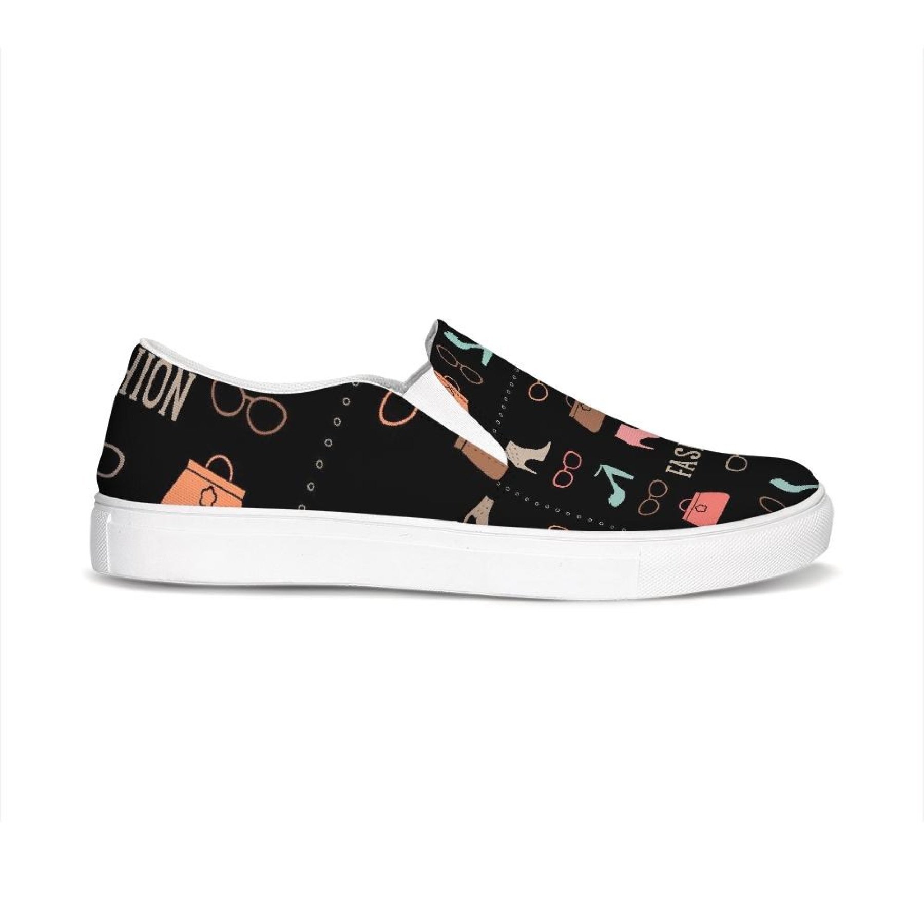 Stylish women's slip-on canvas sneakers in a fashionable design, perfect for casual wear and everyday activities.