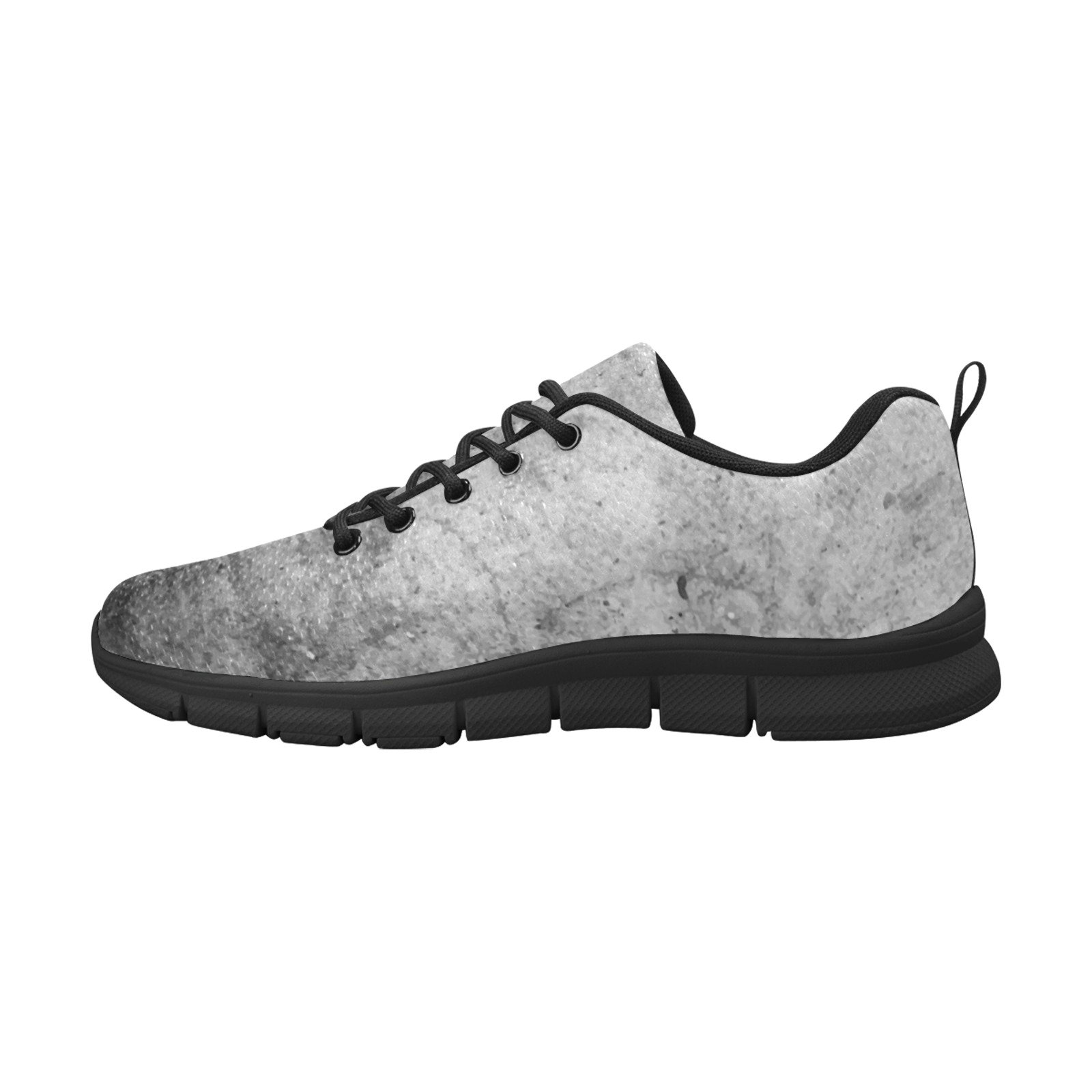 A pair of grey and black women's running sneakers featuring breathable mesh fabric and a non-slip outsole, ideal for workouts and casual wear.