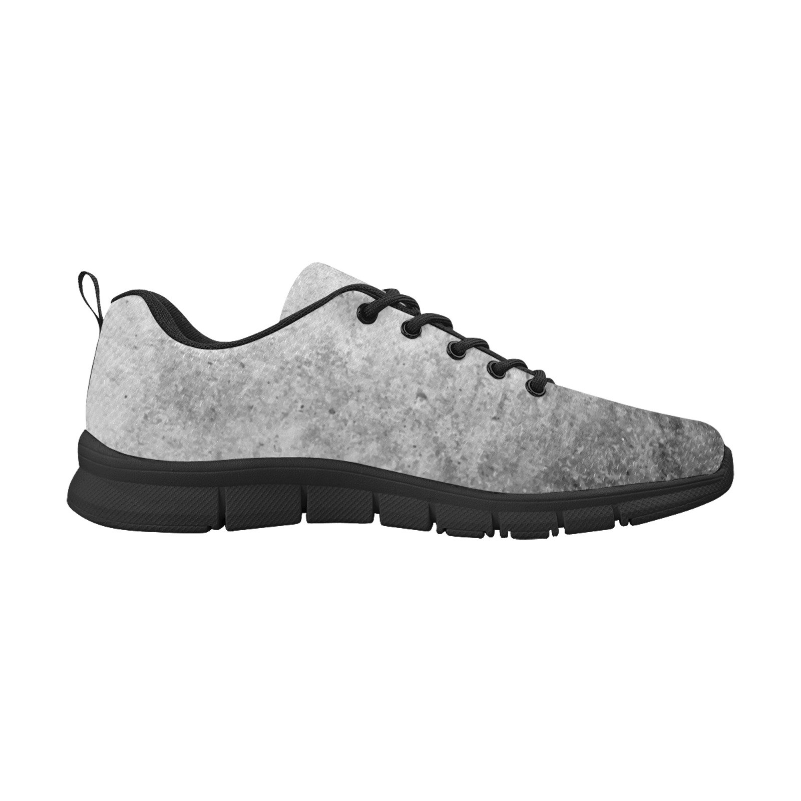 A pair of grey and black women's running sneakers featuring breathable mesh fabric and a non-slip outsole, ideal for workouts and casual wear.