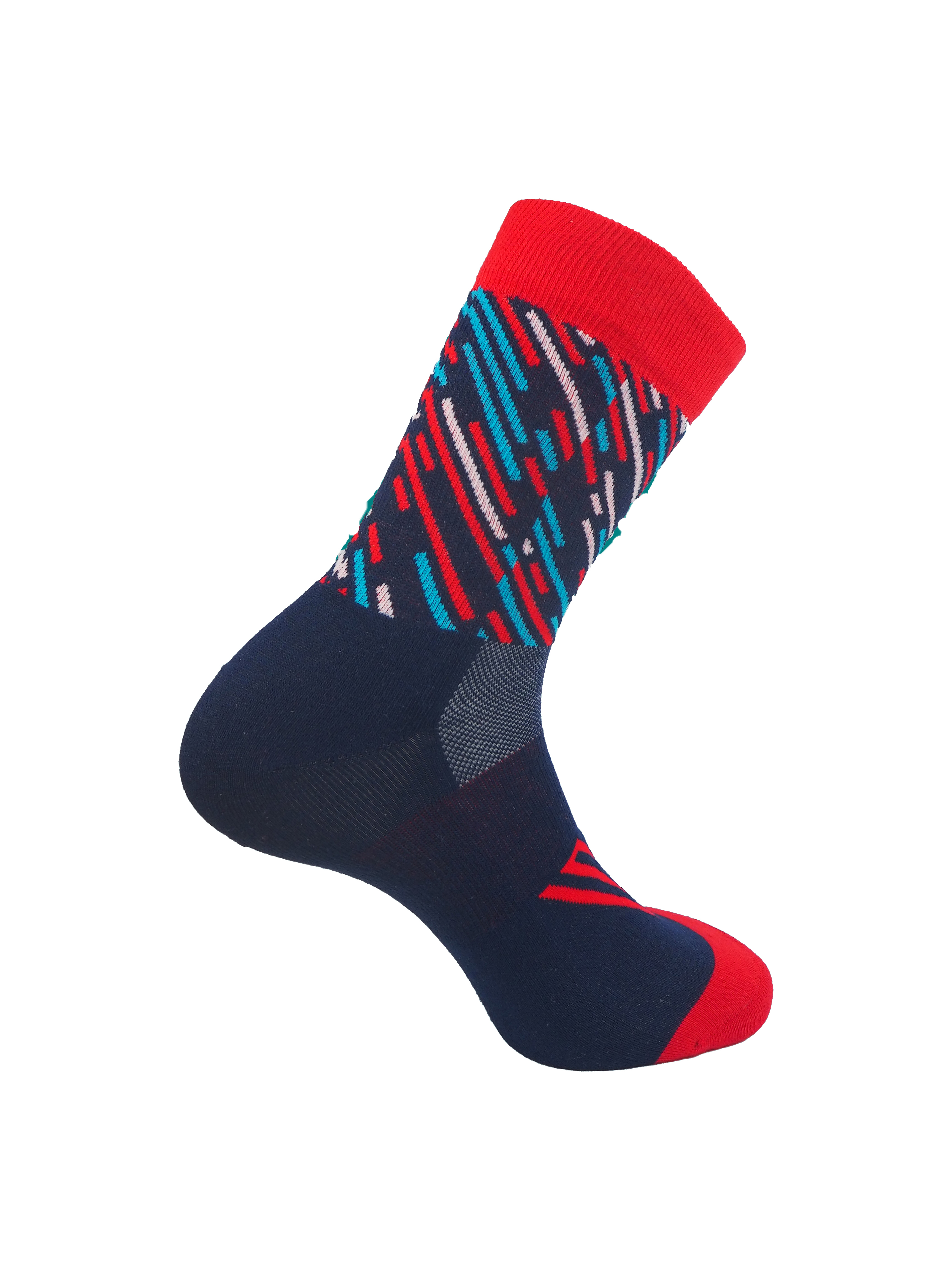 Menorca 5x socks made from Coolmax and cotton, showcasing breathable zones and comfortable fit, available in various sizes.