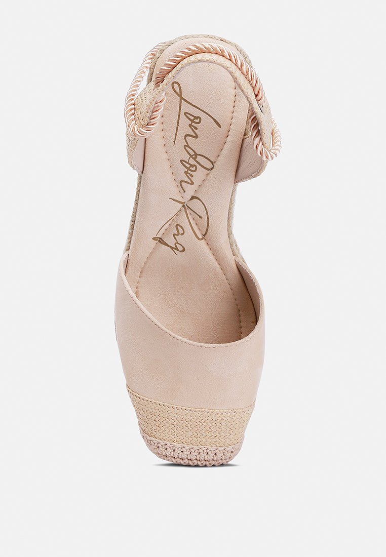 Aiden Lace-Up Crochet Espadrilles featuring micro suede and crochet materials, closed square toe, and stylish lace-up straps.