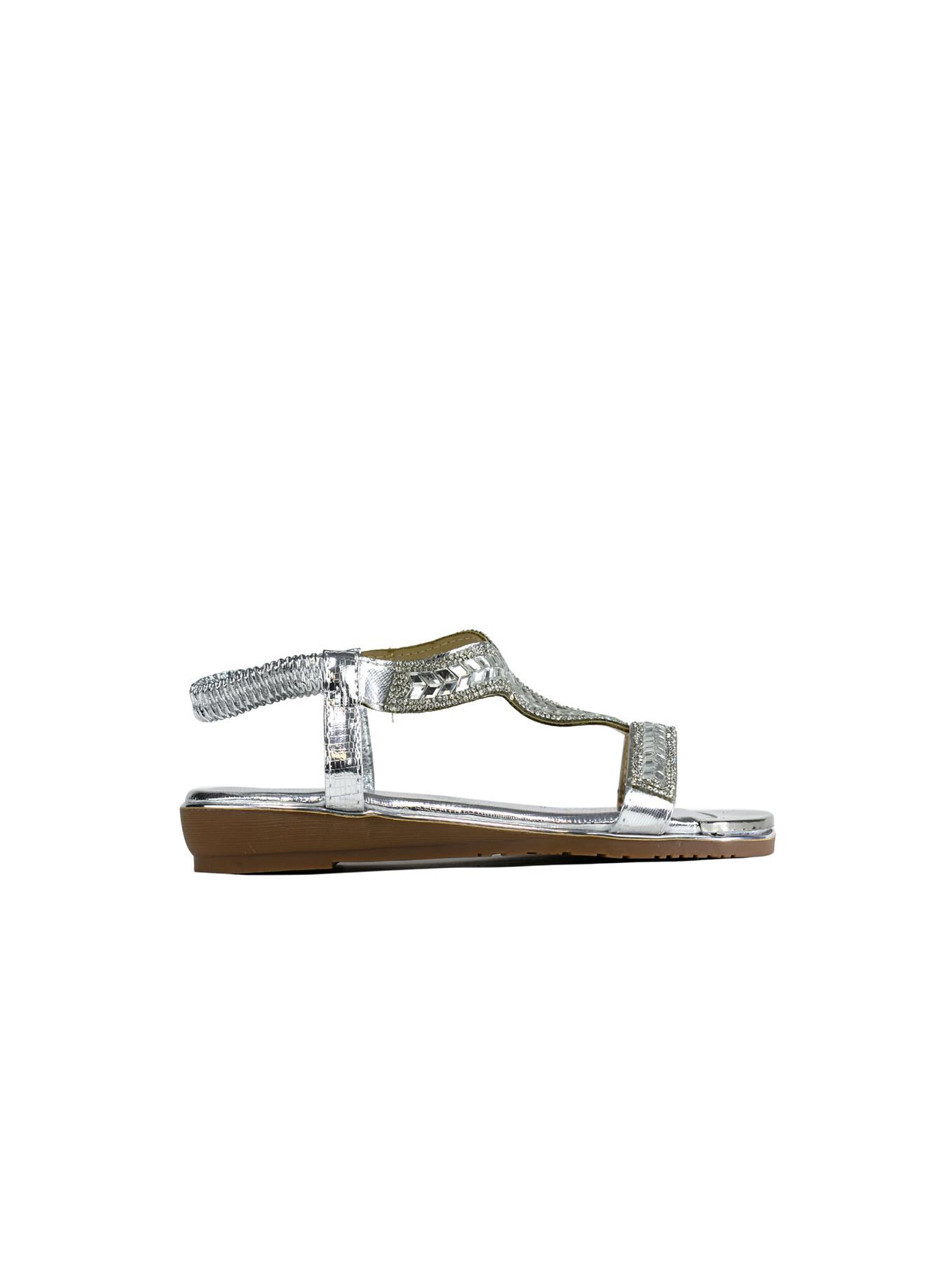 Stylish All Shine Flats in silver with a sleek synthetic design, perfect for any occasion.