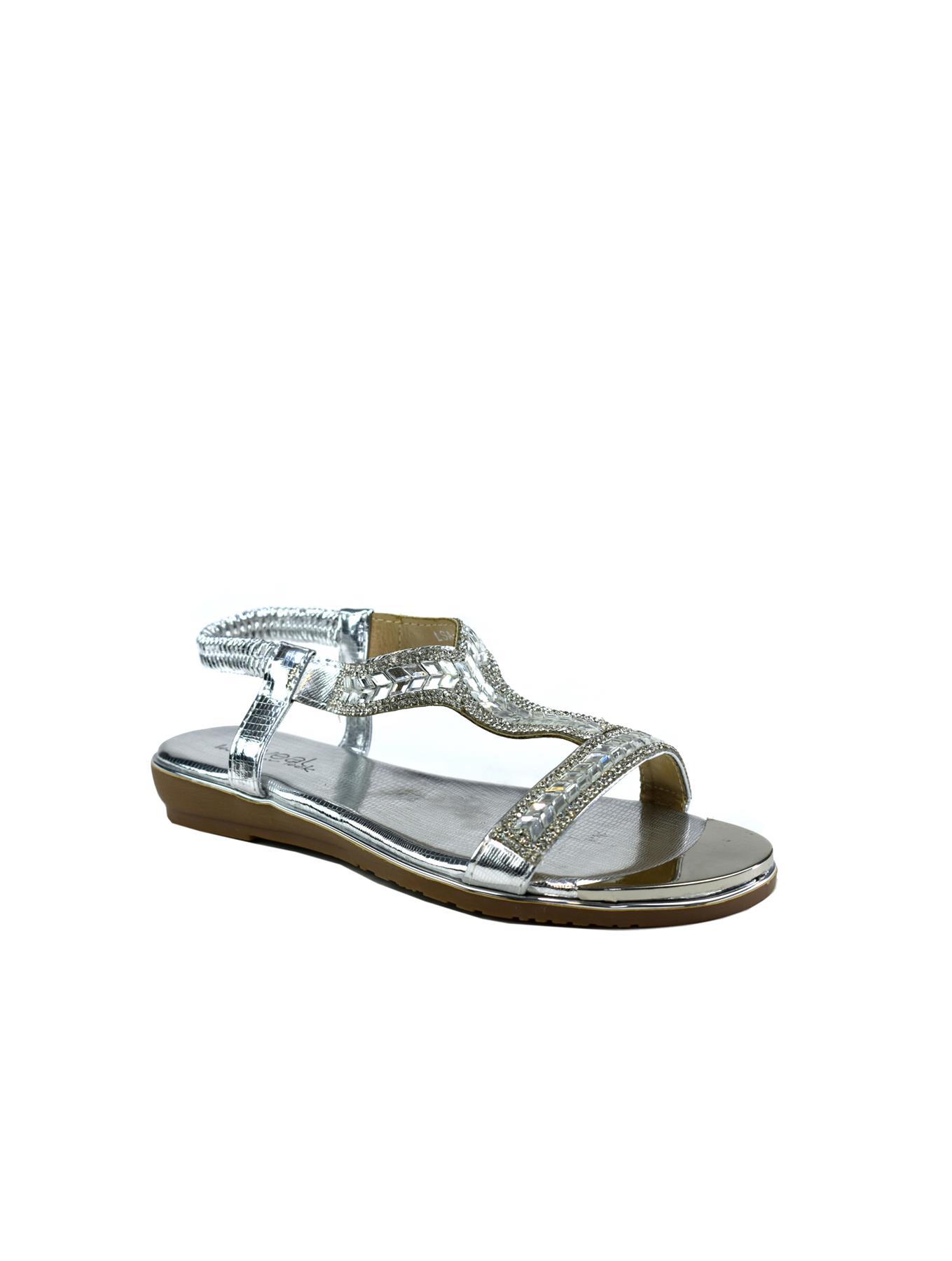 Stylish All Shine Flats in silver with a sleek synthetic design, perfect for any occasion.