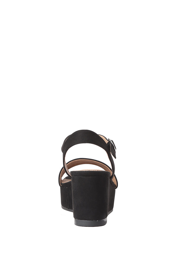 A pair of stylish Ankle Strap Wedge Sandals featuring a platform heel and adjustable buckle, perfect for summer wear.