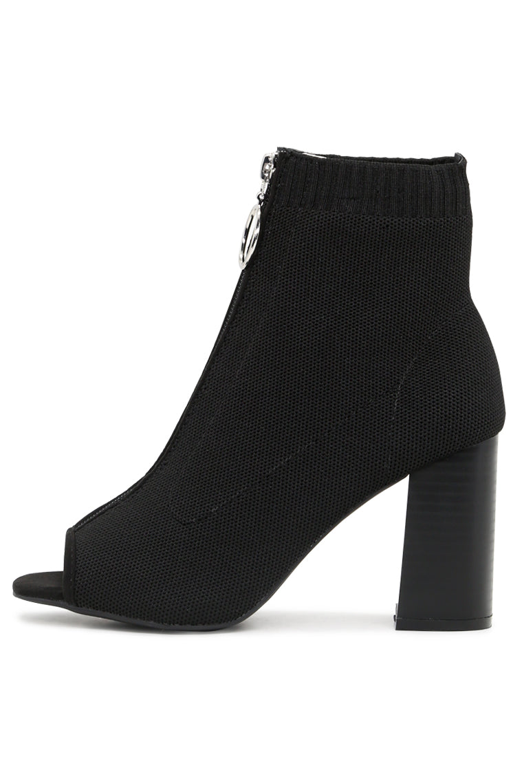 Barbie Block Heel Boots with zip closure, featuring a peep toe design and a stylish block heel, perfect for girls' fashion.