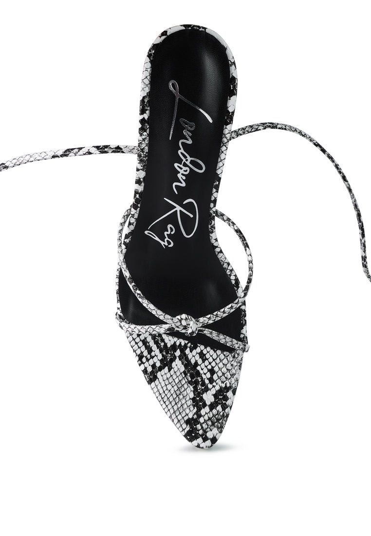 Bondage High Heel Lace Up Heels featuring a strappy design and pointed toe, perfect for stylish summer outings.