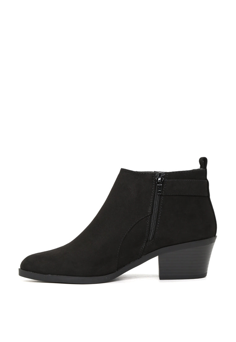 Bree Ankle Boots featuring a stylish buckle and zip closure, perfect for comfortable all-day wear.