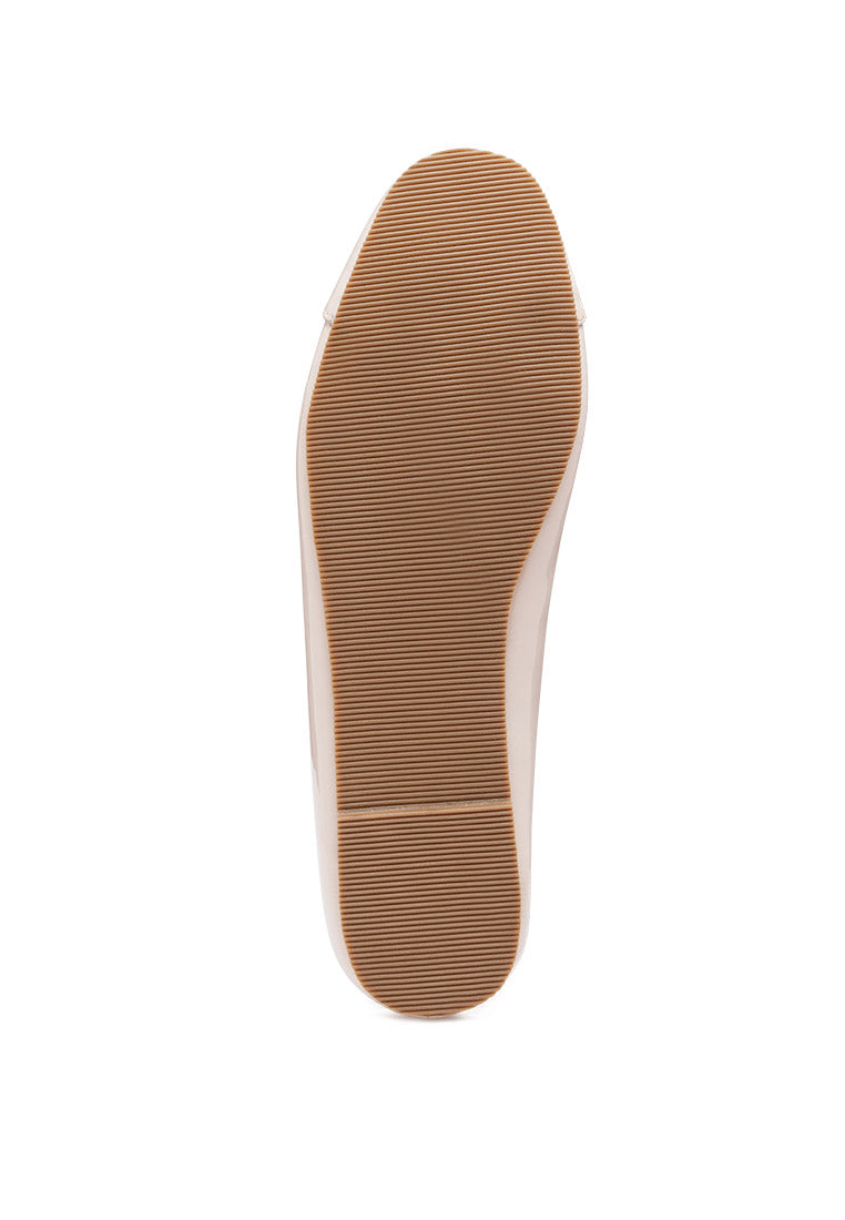 Camella Round Toe Ballerina Flat Shoes featuring a sleek design with a round toe and slip-on style, made from durable polyurethane.