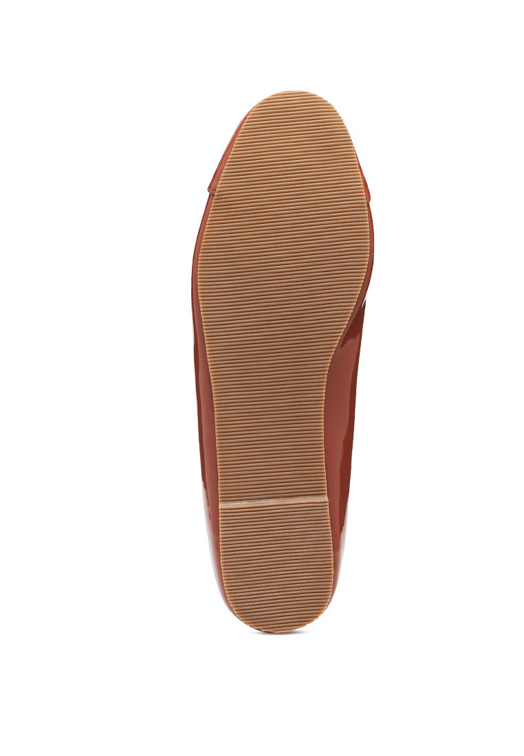 Camella Round Toe Ballerina Flat Shoes featuring a sleek design with a round toe and slip-on style, made from durable polyurethane.