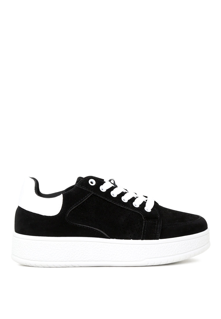 A pair of stylish Chunky Lace-Up Sneakers featuring a chunky design, round toe, and lace-up closure, perfect for casual wear.