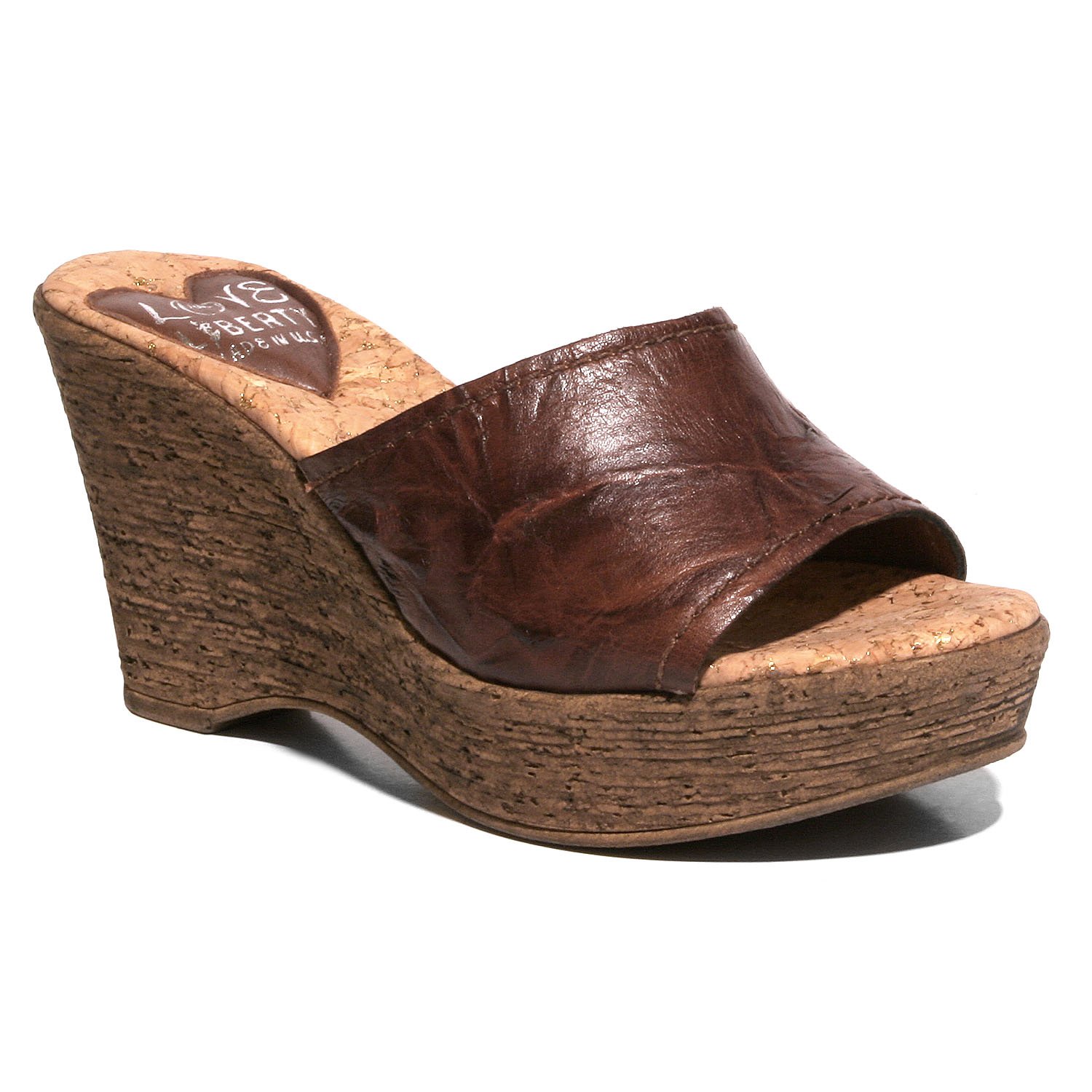 Stylish Day N' Night wedge shoes with crinkled leather upper and snake print sock, featuring a 3-inch heel and memory foam padding for comfort.