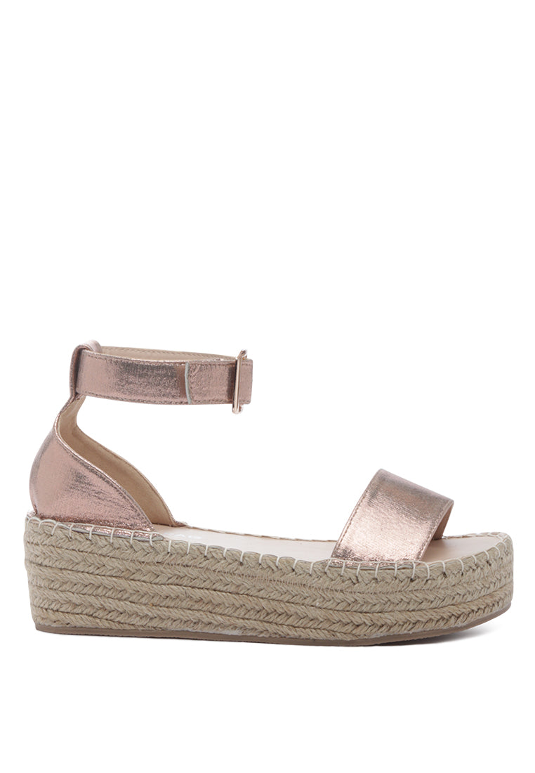 Diyora Braided Espadrilles Sandals featuring a stylish braided jute design and a finished metal buckle closure, perfect for summer wear.