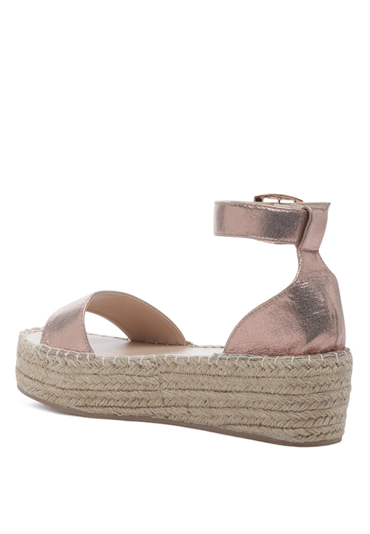 Diyora Braided Espadrilles Sandals featuring a stylish braided jute design and a finished metal buckle closure, perfect for summer wear.