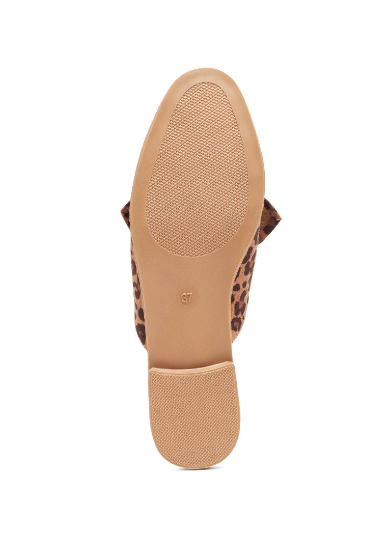 Dobos Casual Walking Bow Mules featuring a stylish bow design, faux suede upper, and closed toe for comfort and elegance.