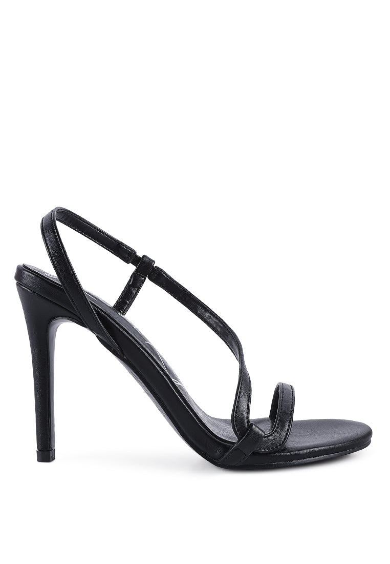 Epoque Heeled Strappy Slingback Sandals featuring a chic design with a padded inner sole and high heel, perfect for stylish women.