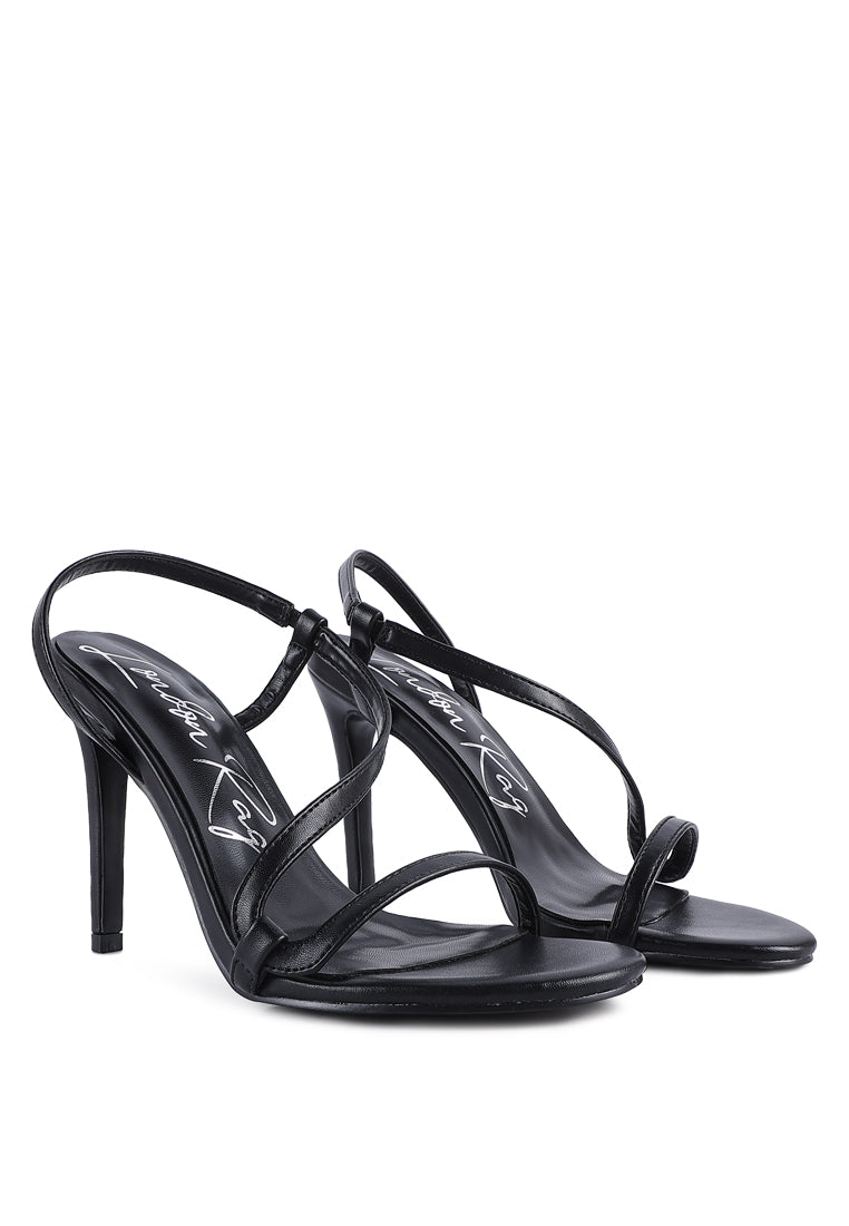 Epoque Heeled Strappy Slingback Sandals featuring a chic design with a padded inner sole and high heel, perfect for stylish women.