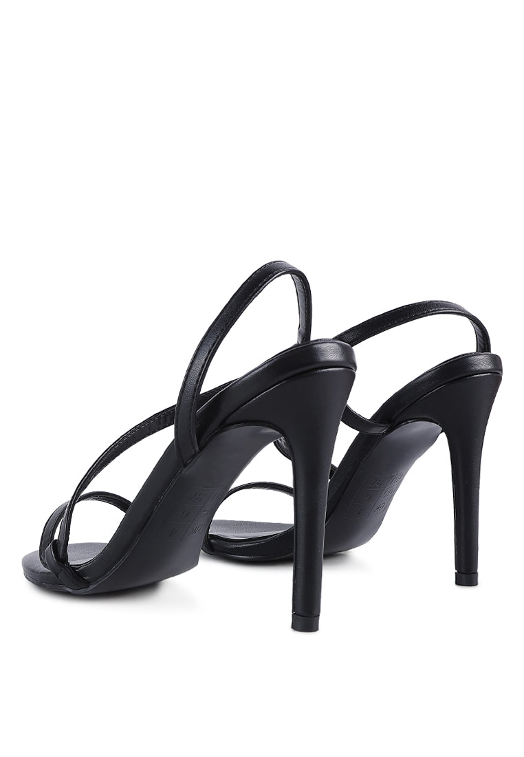 Epoque Heeled Strappy Slingback Sandals featuring a chic design with a padded inner sole and high heel, perfect for stylish women.