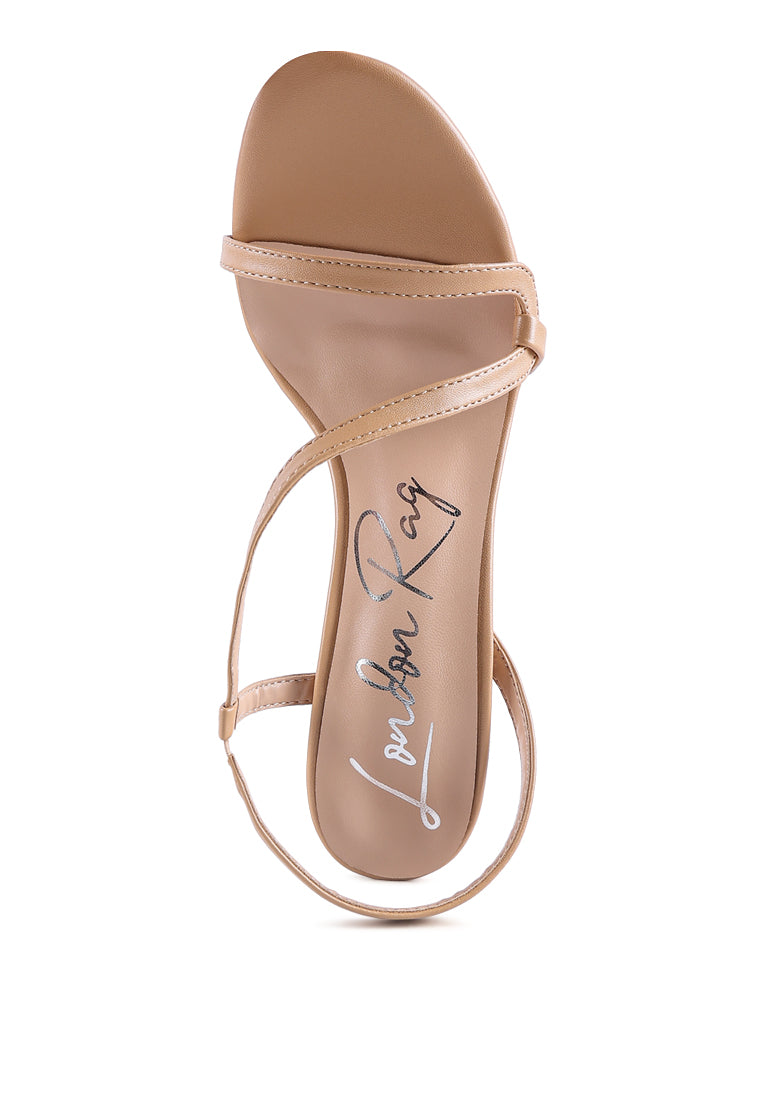 Epoque Heeled Strappy Slingback Sandals featuring a chic design with a padded inner sole and high heel, perfect for stylish women.