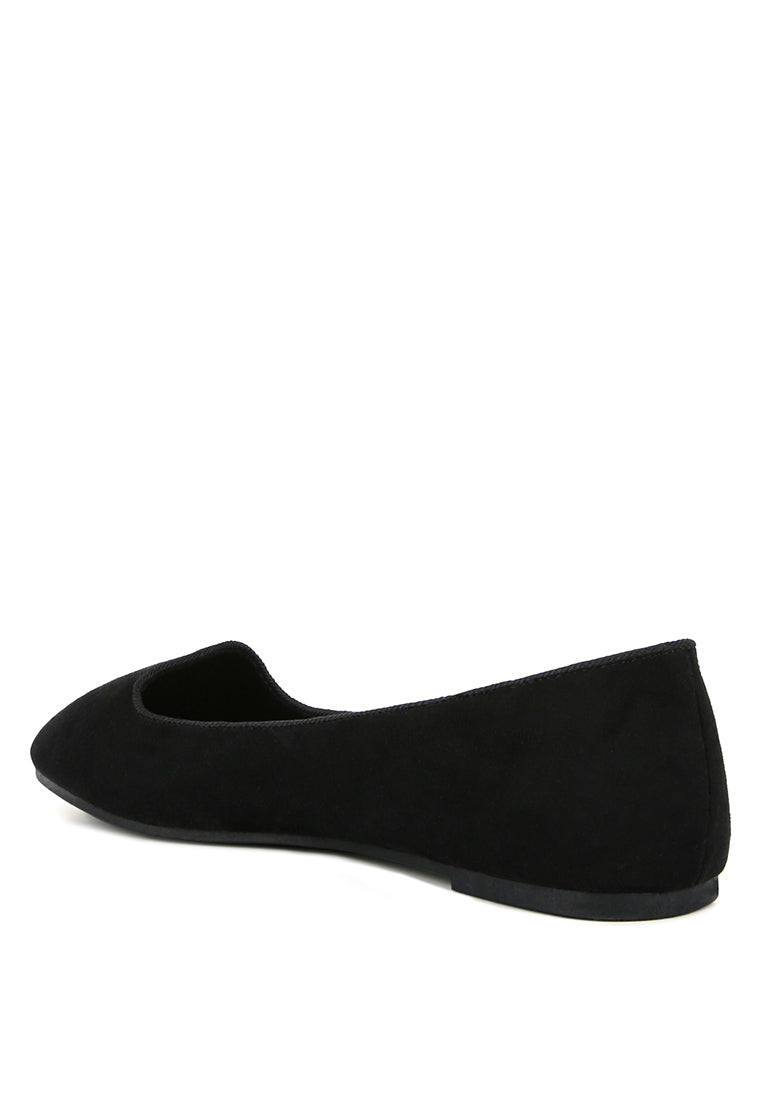 A pair of Eyeore Microfiber Casual Ballerinas featuring a soft microfiber upper, pointed toe design, and durable rubber outsole, perfect for casual wear.