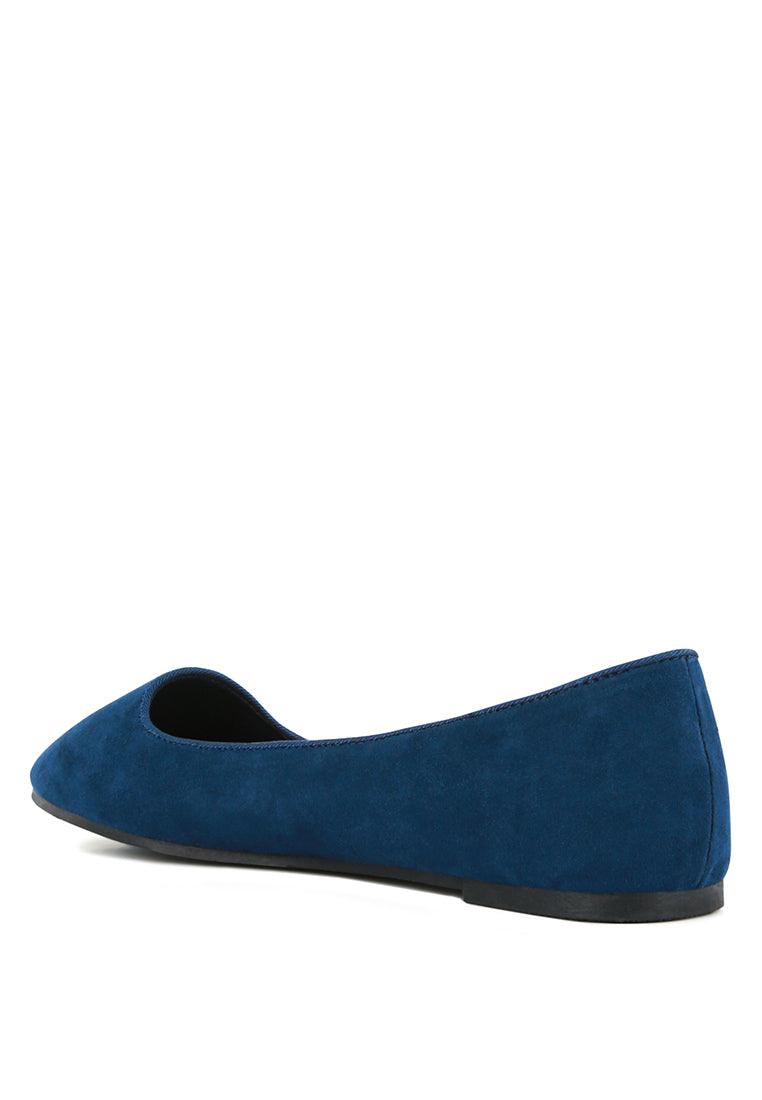 A pair of Eyeore Microfiber Casual Ballerinas featuring a soft microfiber upper, pointed toe design, and durable rubber outsole, perfect for casual wear.