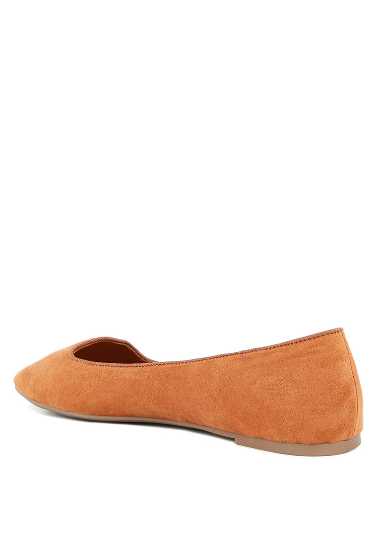 A pair of Eyeore Microfiber Casual Ballerinas featuring a soft microfiber upper, pointed toe design, and durable rubber outsole, perfect for casual wear.