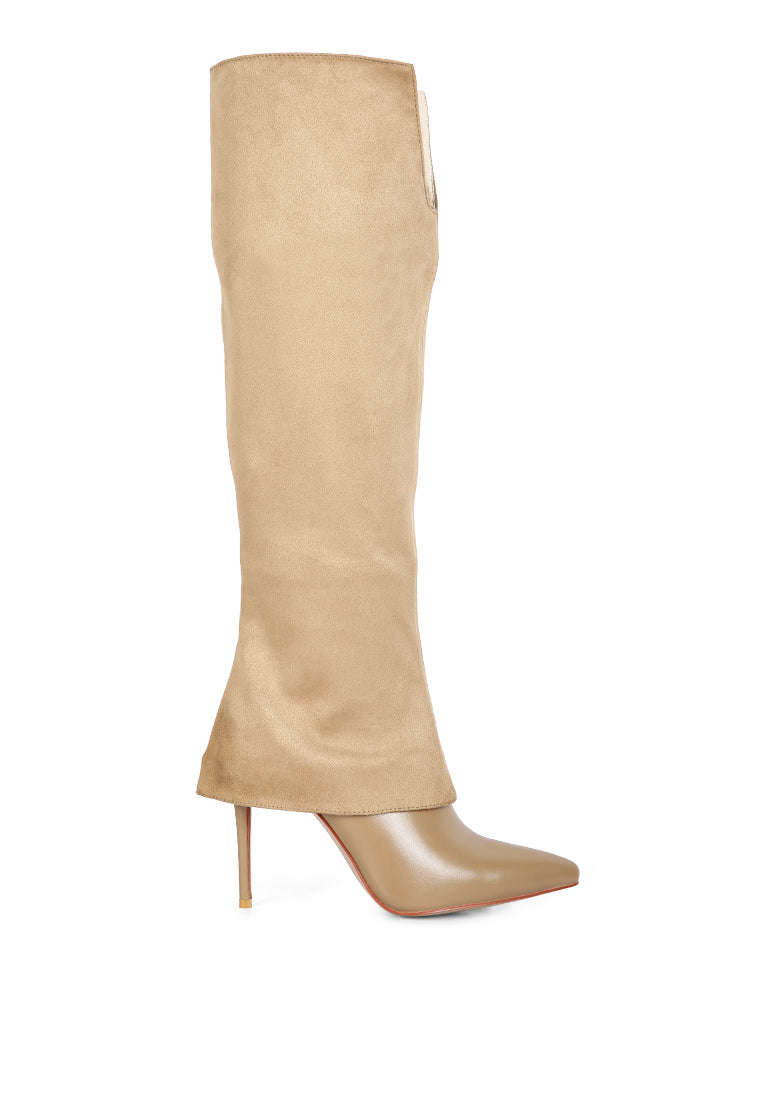 Fifido Knee Boot featuring a trendy fold-over design and high heel stilettos, perfect for autumn and winter fashion.