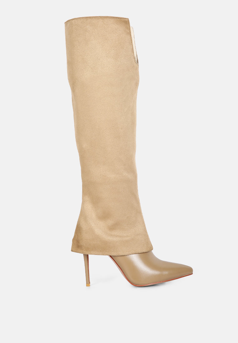 Fifido Knee Boot featuring a trendy fold-over design and high heel stilettos, perfect for autumn and winter fashion.