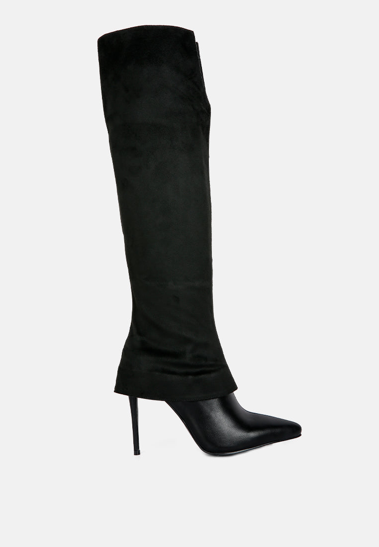 Fifido Knee Boot featuring a trendy fold-over design and high heel stilettos, perfect for autumn and winter fashion.