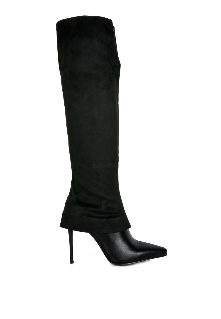 Fifido Knee Boot featuring a trendy fold-over design and high heel stilettos, perfect for autumn and winter fashion.