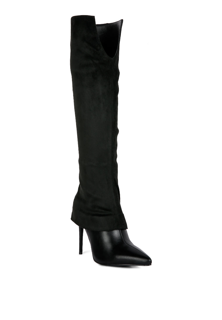 Fifido Knee Boot featuring a trendy fold-over design and high heel stilettos, perfect for autumn and winter fashion.