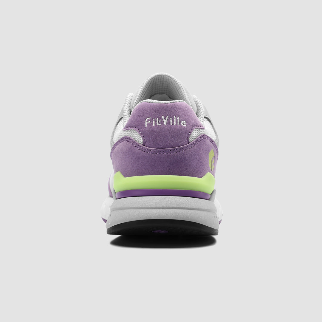 FitVille Women's Rebound Core Walking Shoes V1 showcasing a stylish design with a wide toe box and premium suede upper for comfort.