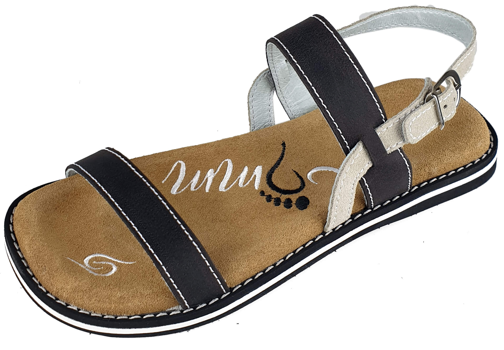 Stylish Braun and Beige Flip-Flops 4052 with anatomical insole, perfect for summer wear.