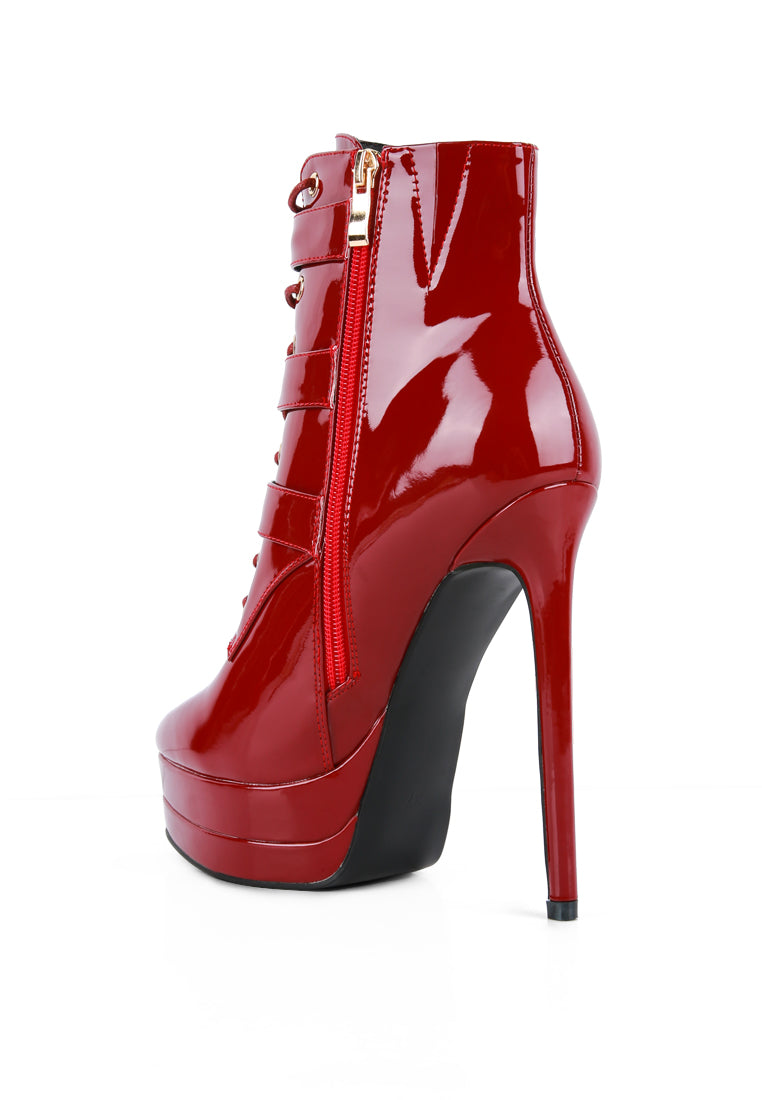 GANGUP High Heeled Stiletto Boots featuring buckle details and a sleek design, perfect for stylish outings.