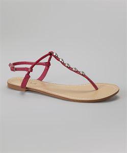 GHOSTRIDER strap slip-on sandal featuring elegant beaded detail and a side buckle for adjustable fit.