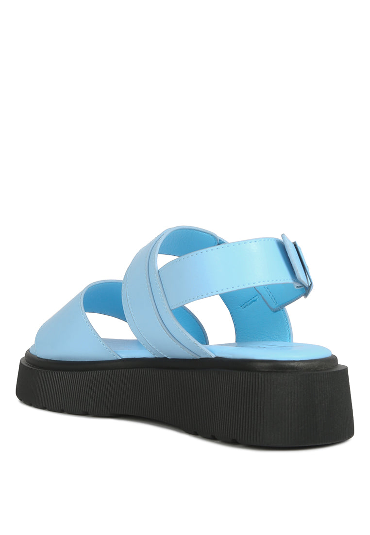 Gladen Pin Buckle Platform Sandals featuring a vintage design with a cushioned insole and durable TPR outsole.