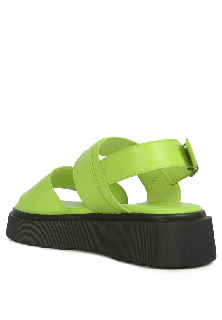 Gladen Pin Buckle Platform Sandals featuring a vintage design with a cushioned insole and durable TPR outsole.