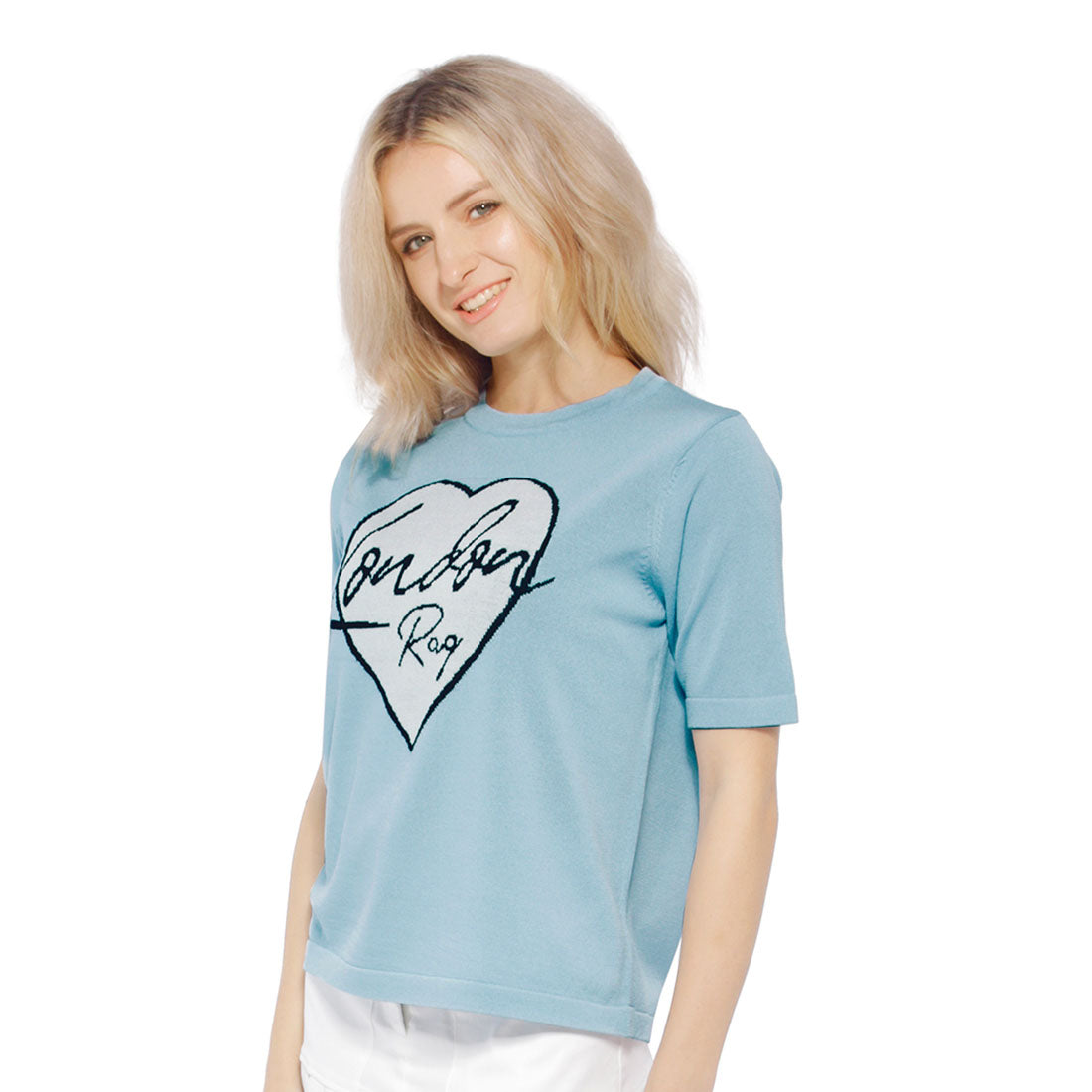 A stylish graphic t-shirt featuring a unique design, made from 100% viscose, showcasing a relaxed fit and round neckline.