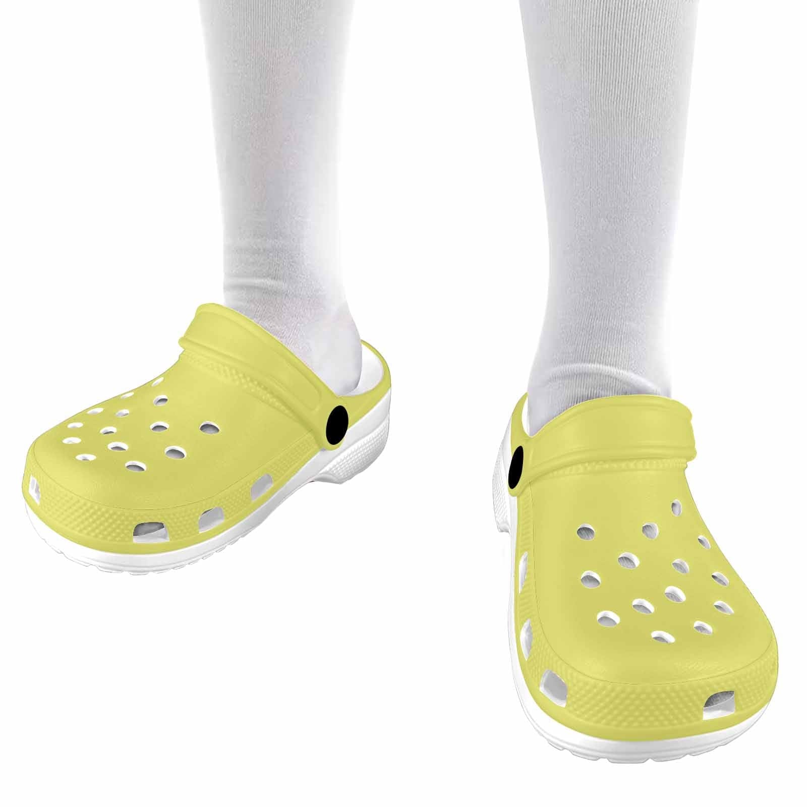 Honeysuckle Yellow Clogs for Youth showcasing lightweight design and breathable material, perfect for active kids.