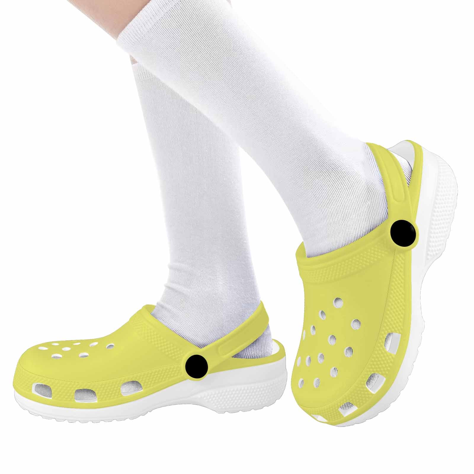 Honeysuckle Yellow Clogs for Youth showcasing lightweight design and breathable material, perfect for active kids.