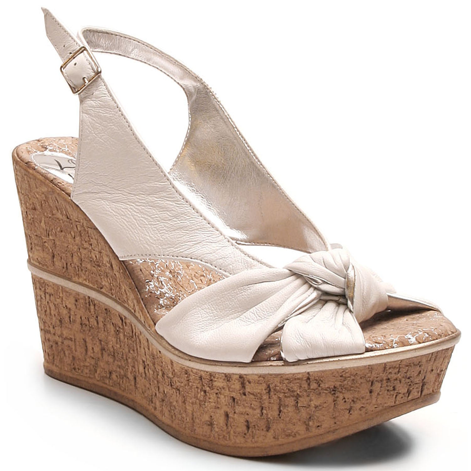 Knot It high wedges featuring a 4-inch heel, genuine leather upper, and memory foam padding, perfect for summer outfits.