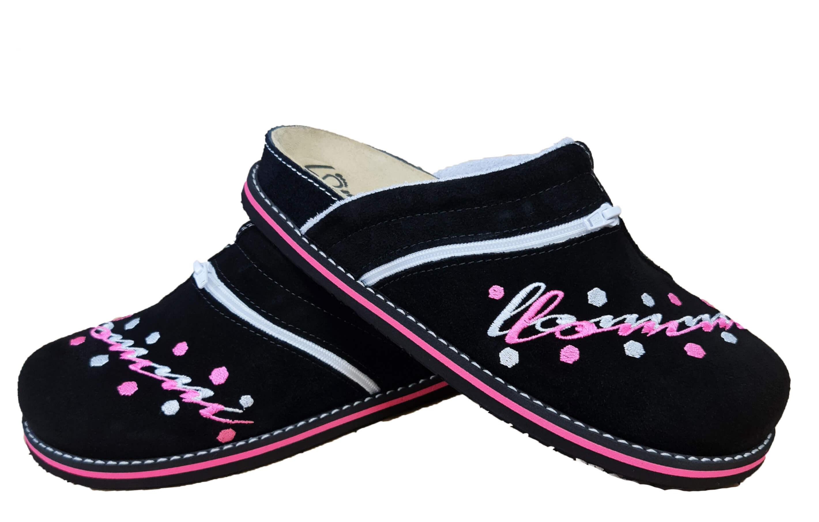 Lightware 3053 slippers in Schwarz/Rosa, designed for comfort and relaxation after sports activities.