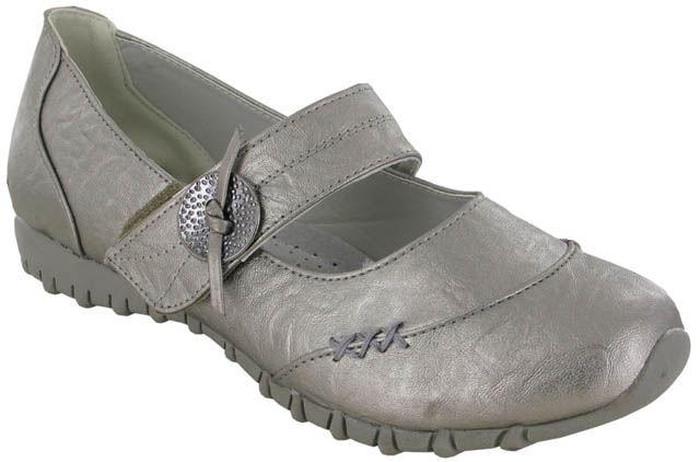 LSH-4223 Grey Comfort Velcro Shoes featuring a synthetic upper and leather insock.