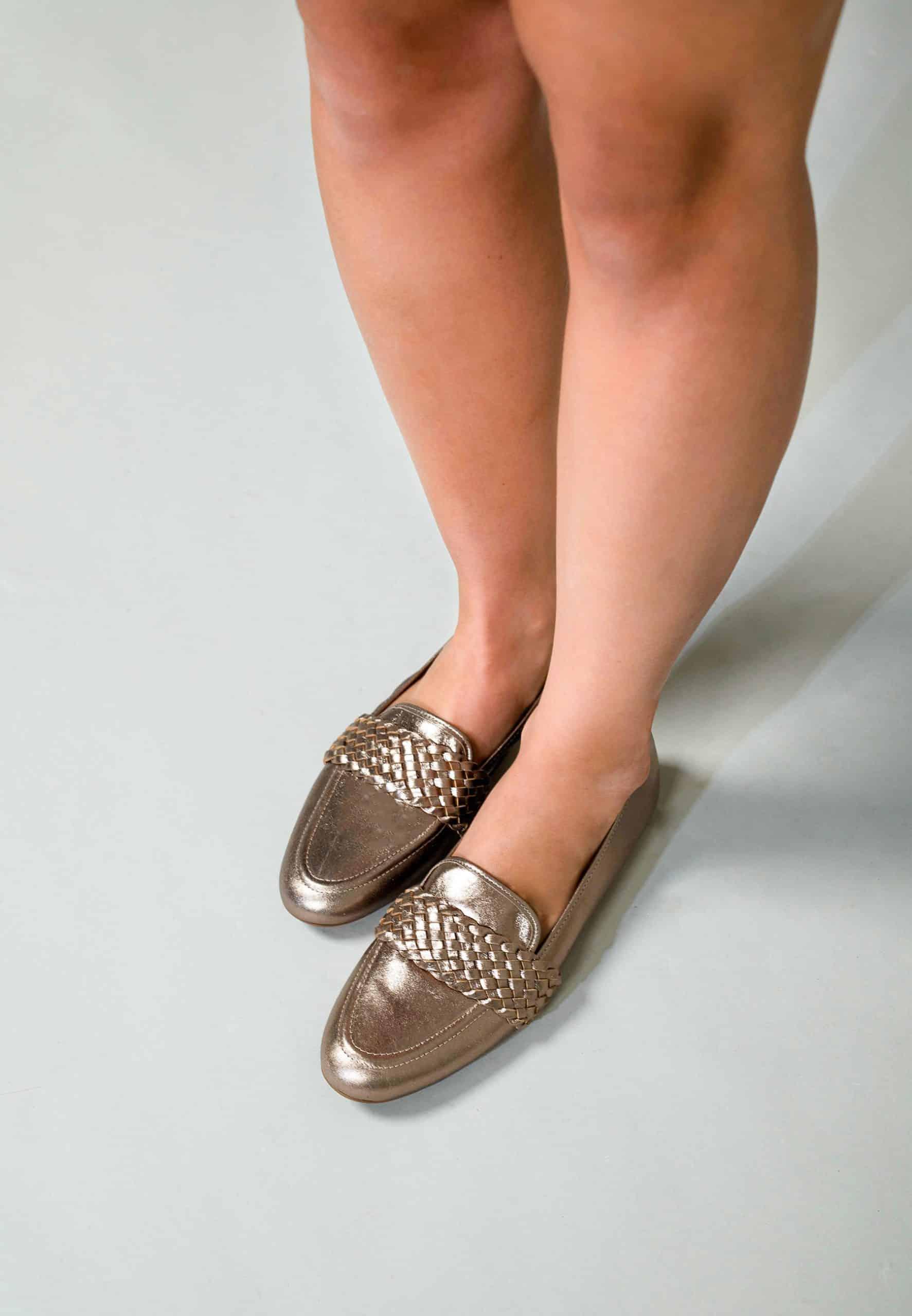 A pair of stylish Mangará Baru Leather Loafers in a chic summer color, showcasing premium leather and a classic design.