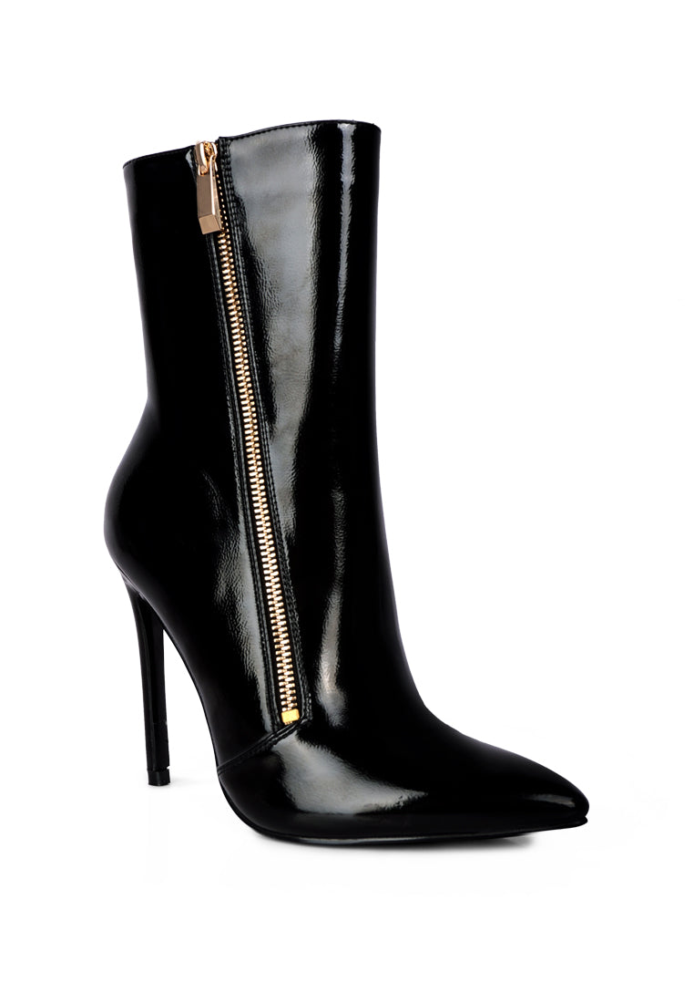 Mania High Heeled Ankle Boots featuring a closed pointed toe and stylish design, available in various colors.