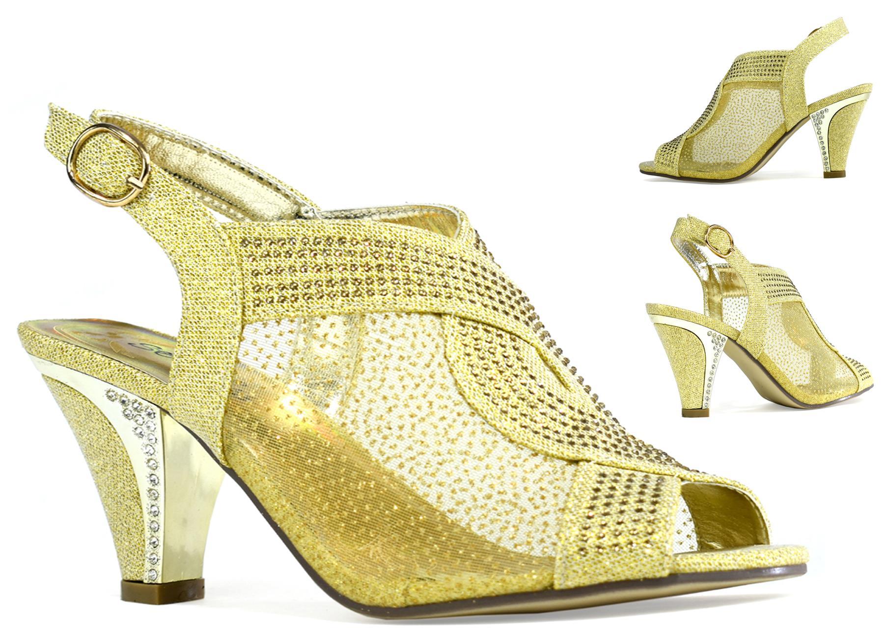 Maxine Net Heel Gold featuring elegant net design and stylish gold color, perfect for formal occasions.