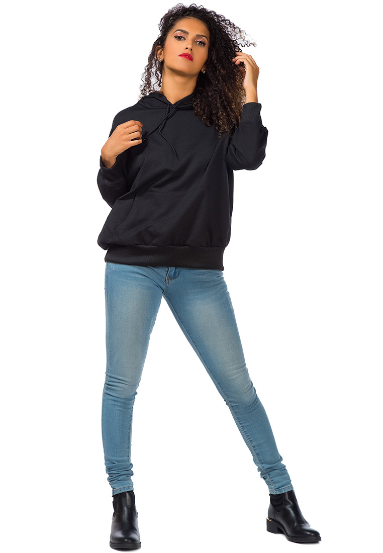 Melange Pullover Drawstring Hoodie featuring a front kangaroo pocket and ribbed hem, perfect for casual wear.