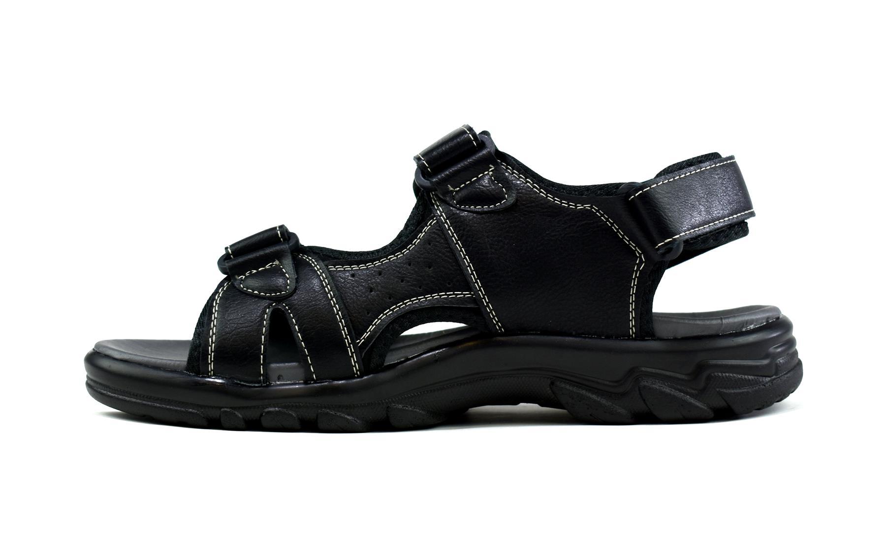 Men's strappy summer sandals featuring synthetic PU upper, textile lining, and durable sole, perfect for warm weather outings.