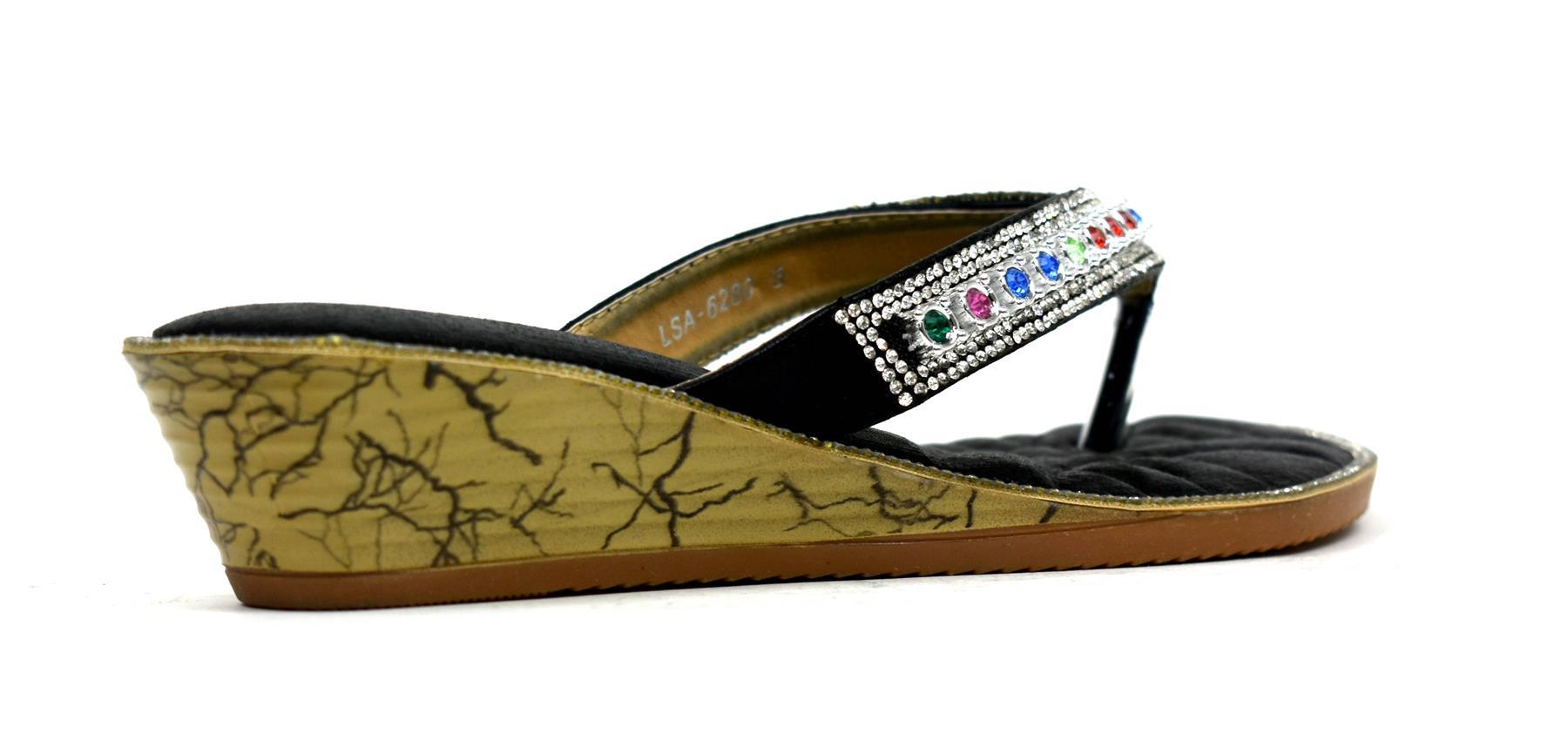 Multigem Toe Post Black sandals featuring a stylish toe post design and durable sole, perfect for casual wear.