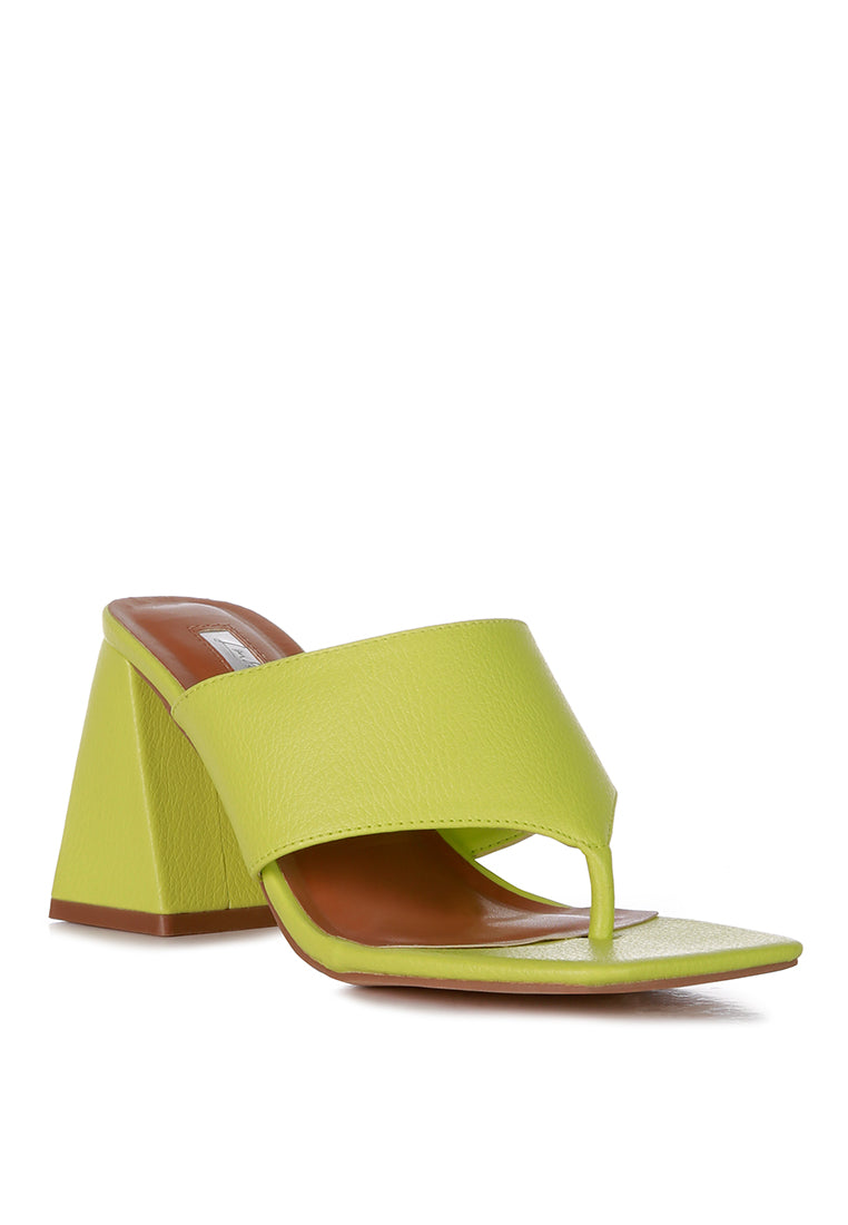 Muse Me Triangular Block Heel Thong Sandals featuring a stylish triangular block heel and thong toe design, perfect for casual wear.