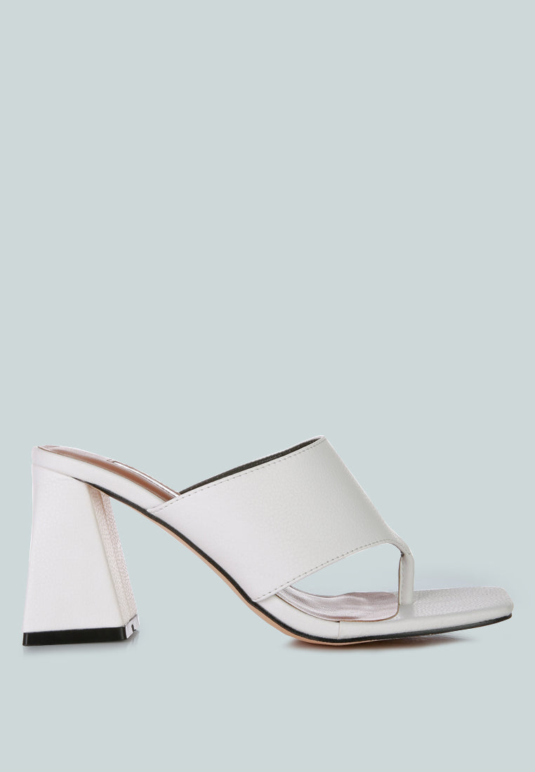 Muse Me Triangular Block Heel Thong Sandals featuring a stylish triangular block heel and thong toe design, perfect for casual wear.